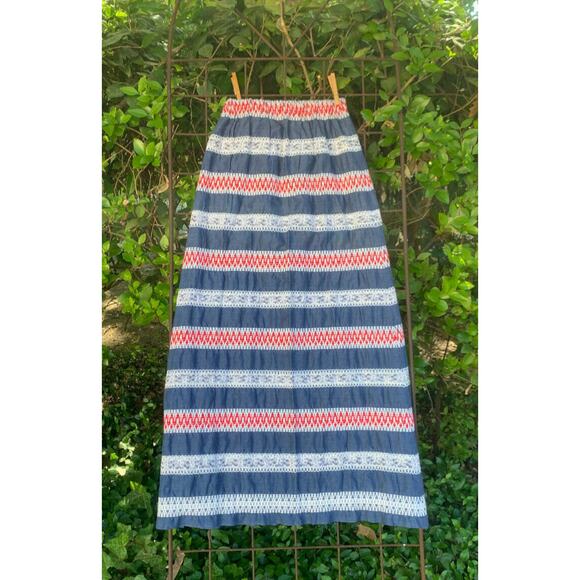 Vintage 60s Hippie Boho Maxi YARN LACE Skirt Festival 4th of July Summer Beach - Picture 2 of 5